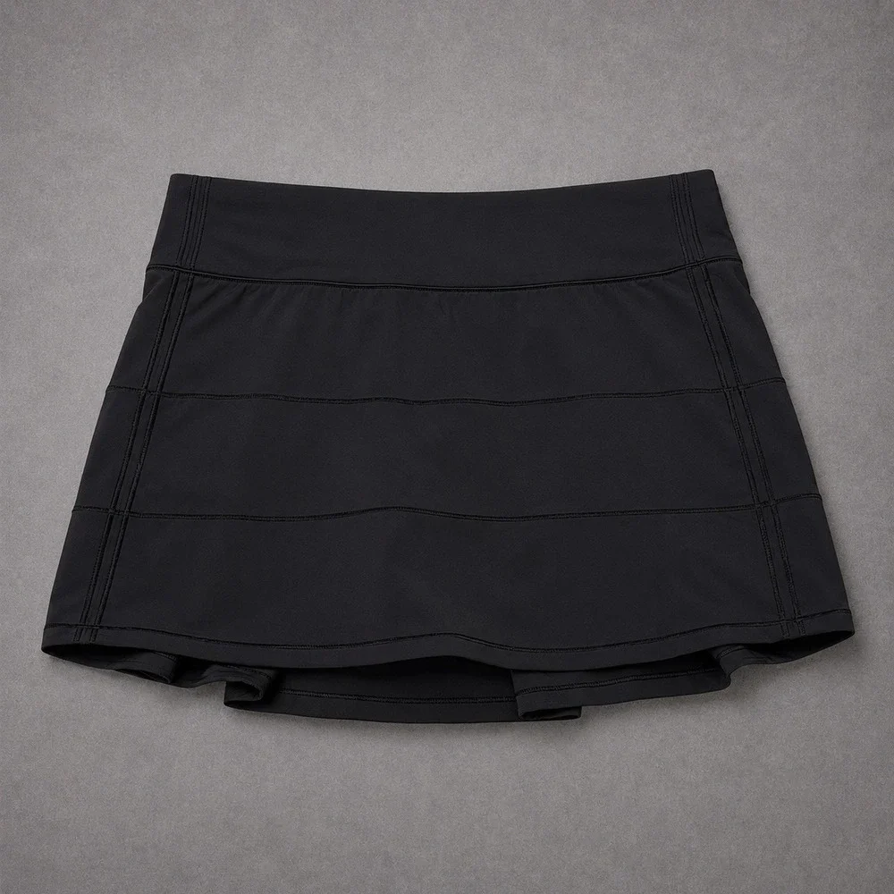 Lululemon Pace Rival Black Mid-Rise Skirt Skort Womens 6 Athletic Golf Tennis